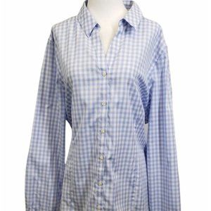 Alfred Sung Blue Checkered Button Up XXL